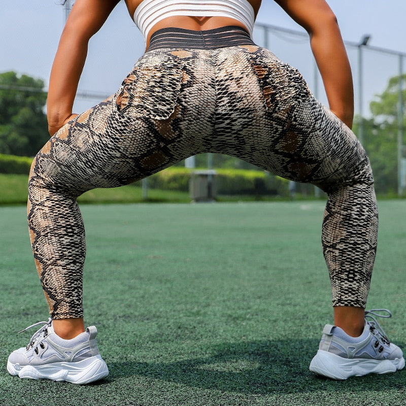 Sexy Women  Push Up Workout Legging Femme High Waist Leopard Leggings