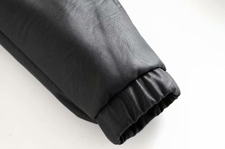 Stylish bloomers pu leather pockets pants women 2020 fashion elastic waist drawstring