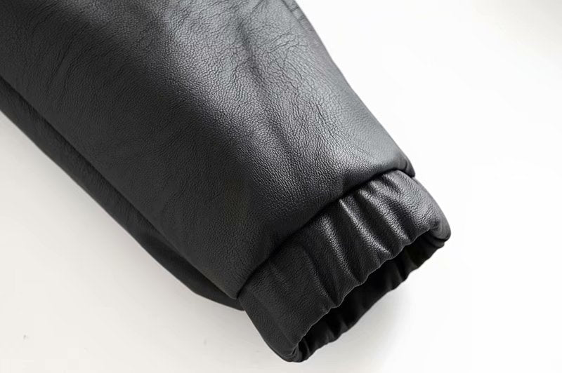 Stylish bloomers pu leather pockets pants women 2020 fashion elastic waist drawstring