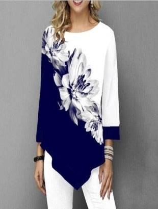 Shirt Women Spring Summer Printing  Blouse 3/4