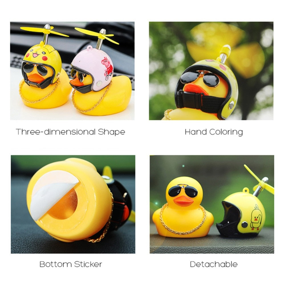 Modern distinctive duck with a fun wind helmet Yellow duck suitable for all kinds of cars