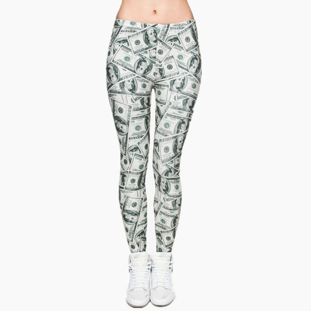 Women Fashion Legging Aztec Round Ombre Printing