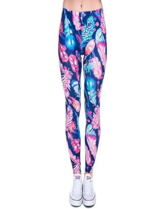 Women Fashion Legging Aztec Round Ombre Printing