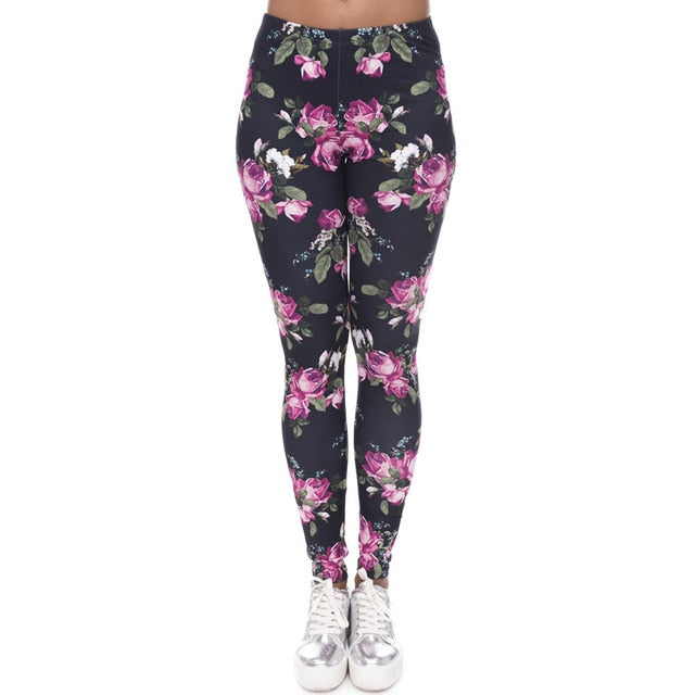 Women Fashion Legging Aztec Round Ombre Printing