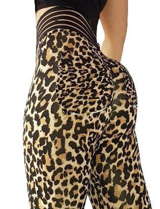 Sexy Women  Push Up Workout Legging Femme High Waist Leopard Leggings