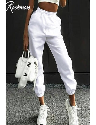 Rockmore Harajuku Wide Leg Joggers White Pants Made With High Quality