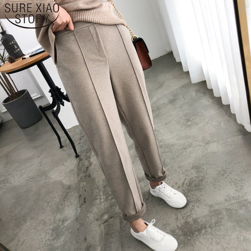 Thicken Women Pencil Pants 2020 Autumn Winter Plus Size OL Female Fleece Pattern