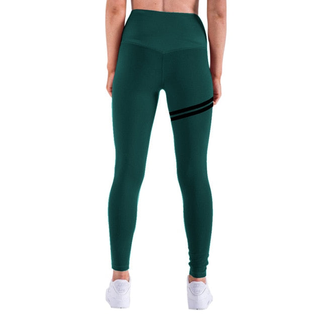 Women Gold Print Leggings No Transparent Exercise Fitness Leggings