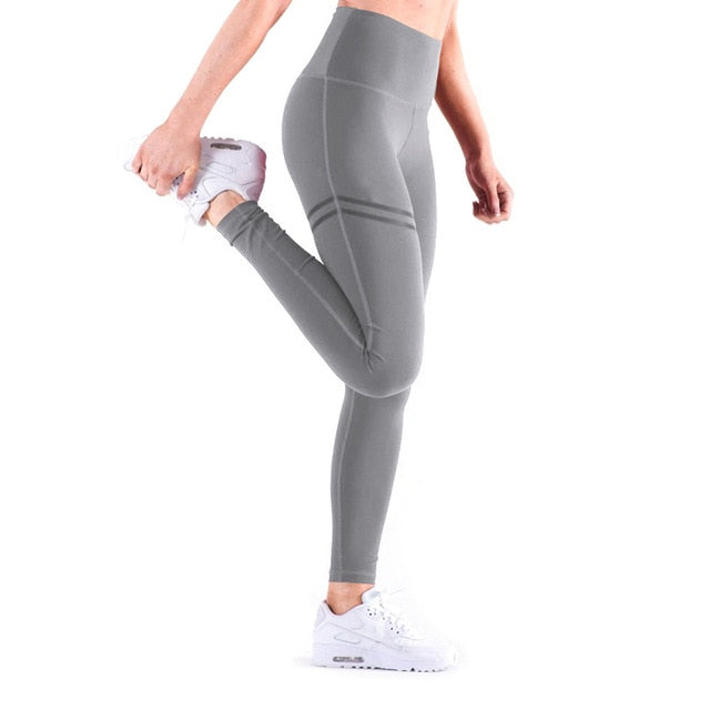 Women Gold Print Leggings No Transparent Exercise Fitness Leggings