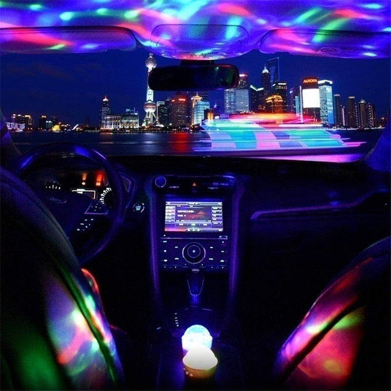 The interior lighting kit of this USB LED car is colorful and eye-catching