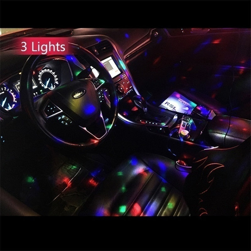 The interior lighting kit of this USB LED car is colorful and eye-catching