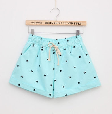 Summer Style Shorts Women Candy Color Elastic With Belt  Short