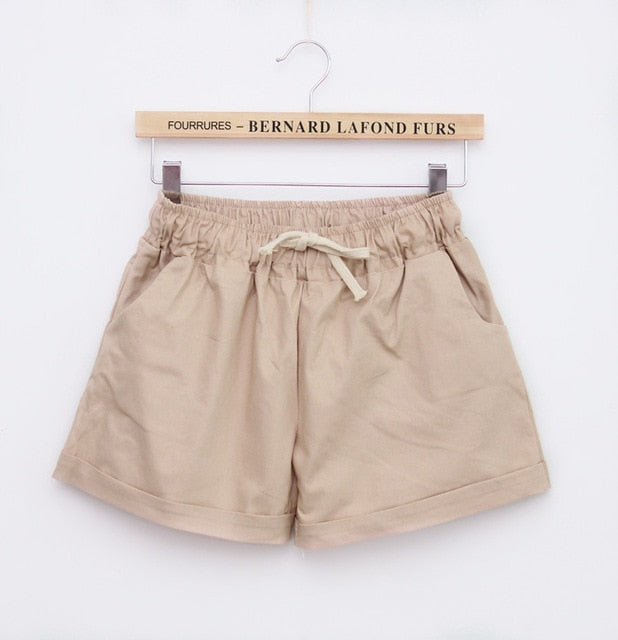 Summer Style Shorts Women Candy Color Elastic With Belt  Short