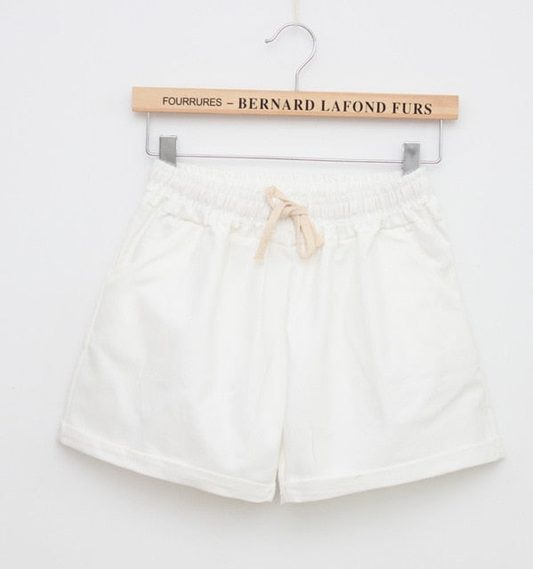 Summer Style Shorts Women Candy Color Elastic With Belt  Short