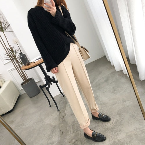 Thicken Women Pencil Pants 2020 Autumn Winter Plus Size OL Female Fleece Pattern