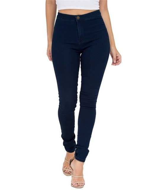 Skinny jeans for women Skinny high waist jeans woman Blue denim stretch pants