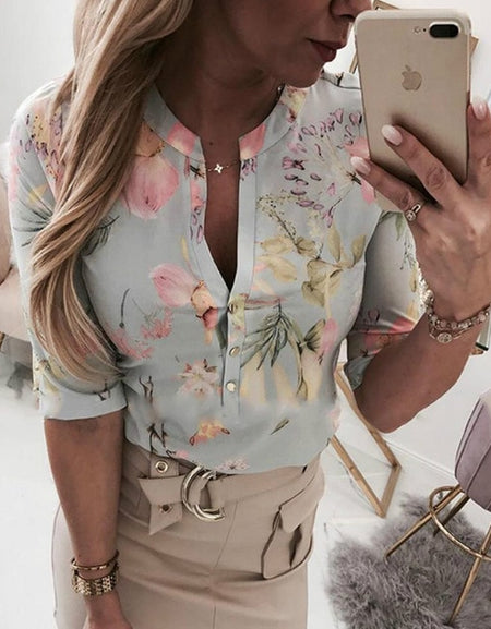 Women Long Half Sleeve Loose Shirts