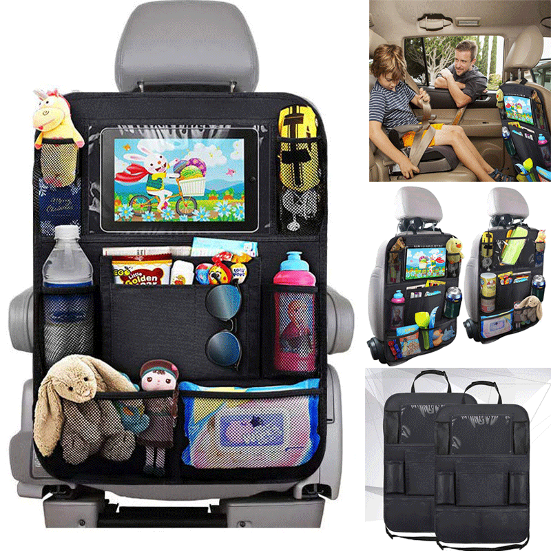 Multi-pocket car seat back organizer and storage bag