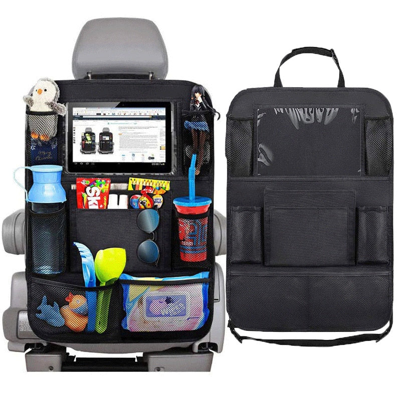 Multi-pocket car seat back organizer and storage bag