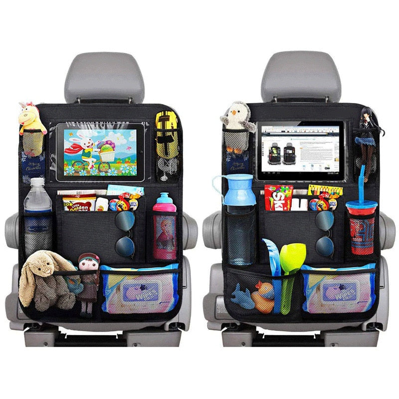 Multi-pocket car seat back organizer and storage bag