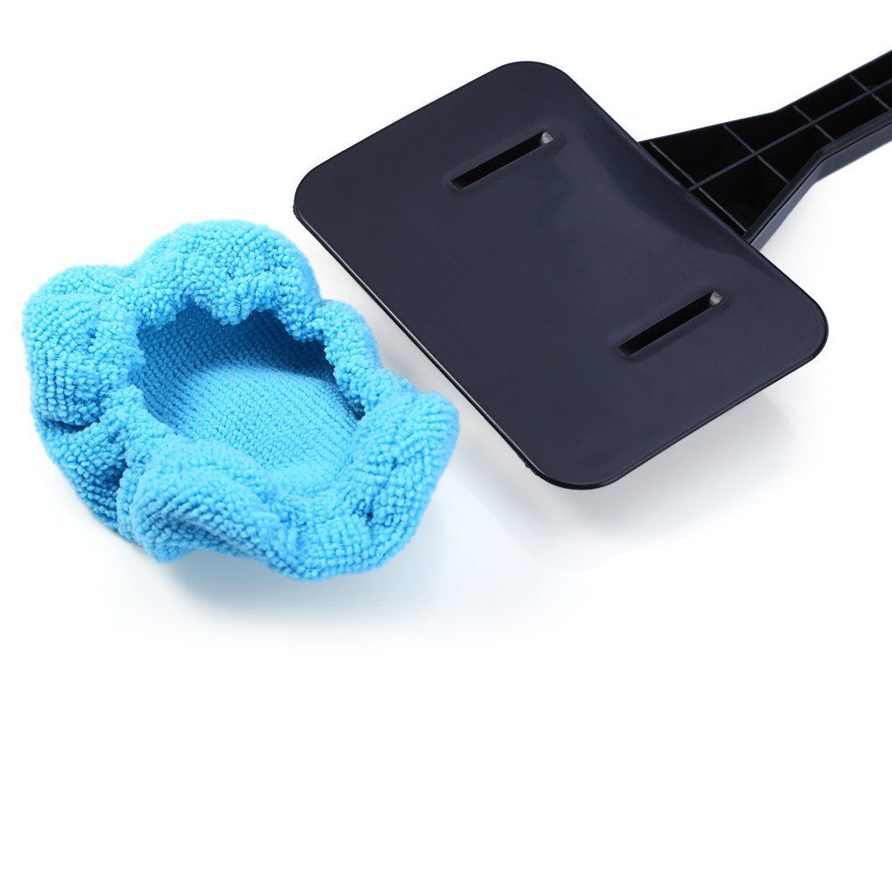 Windshield wiper microfiber cloth car window cleaner with long handle and washable brush