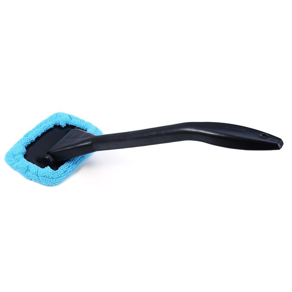 Windshield wiper microfiber cloth car window cleaner with long handle and washable brush