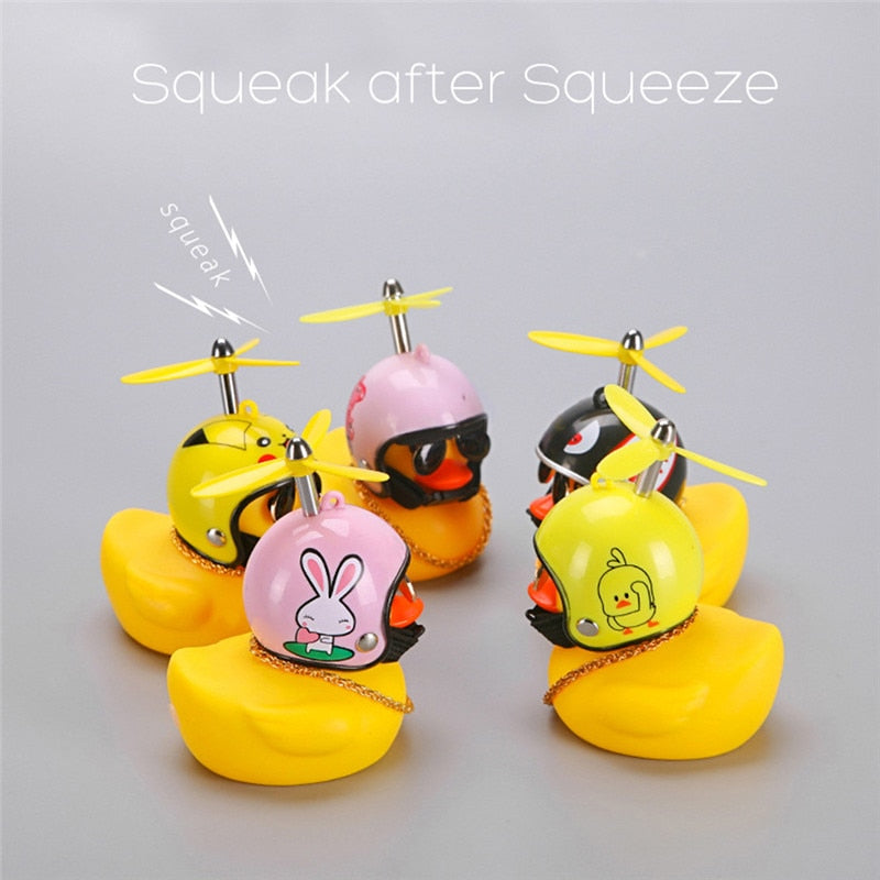 Car Duck with Helmet Broken Wind Small Yellow Duck Road Bike Motor Helmet Riding Cycling Accessories Without Lights