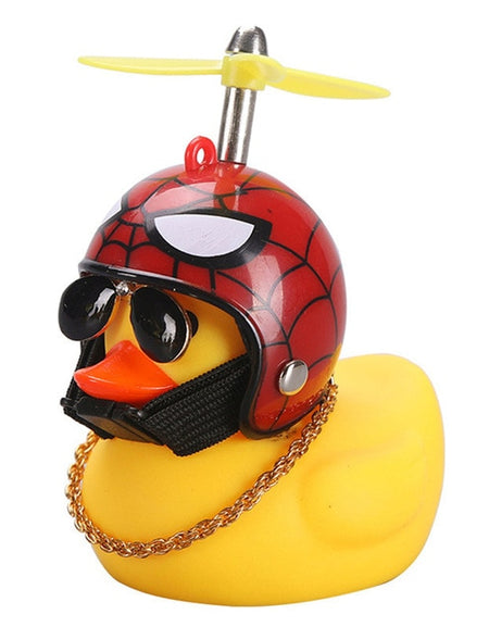 Car Duck with Helmet Broken Wind Small Yellow Duck Road Bike Motor Helmet Riding Cycling Accessories Without Lights