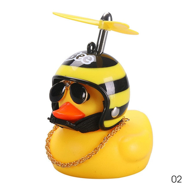 Car Duck with Helmet Broken Wind Small Yellow Duck Road Bike Motor Helmet Riding Cycling Accessories Without Lights