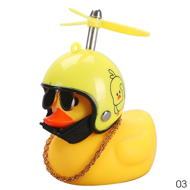 Car Duck with Helmet Broken Wind Small Yellow Duck Road Bike Motor Helmet Riding Cycling Accessories Without Lights