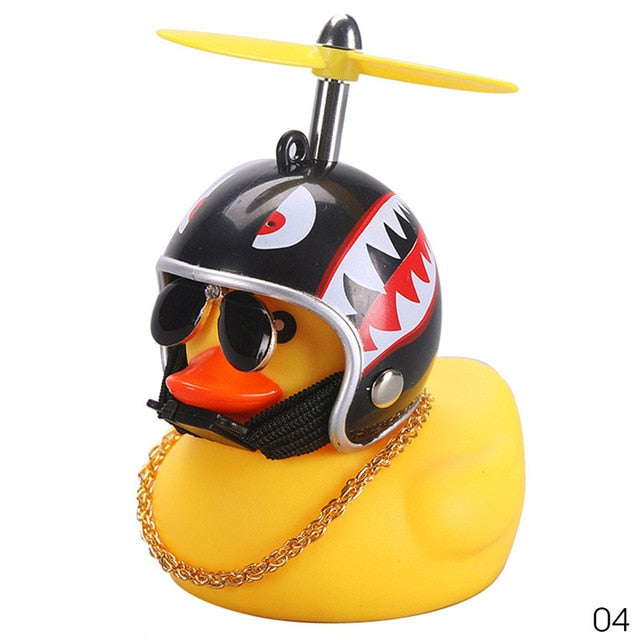 Car Duck with Helmet Broken Wind Small Yellow Duck Road Bike Motor Helmet Riding Cycling Accessories Without Lights