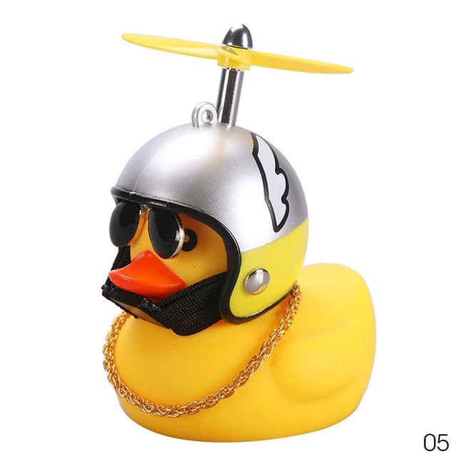 Car Duck with Helmet Broken Wind Small Yellow Duck Road Bike Motor Helmet Riding Cycling Accessories Without Lights