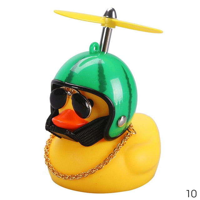 Car Duck with Helmet Broken Wind Small Yellow Duck Road Bike Motor Helmet Riding Cycling Accessories Without Lights