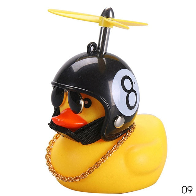 Car Duck with Helmet Broken Wind Small Yellow Duck Road Bike Motor Helmet Riding Cycling Accessories Without Lights