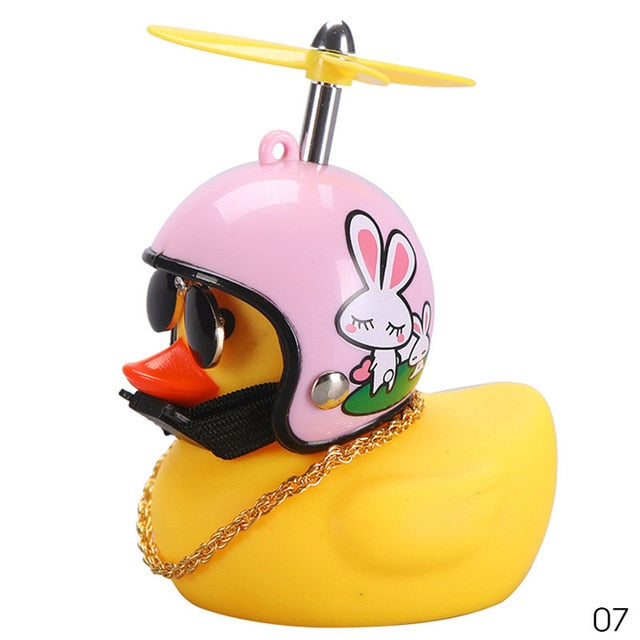 Car Duck with Helmet Broken Wind Small Yellow Duck Road Bike Motor Helmet Riding Cycling Accessories Without Lights