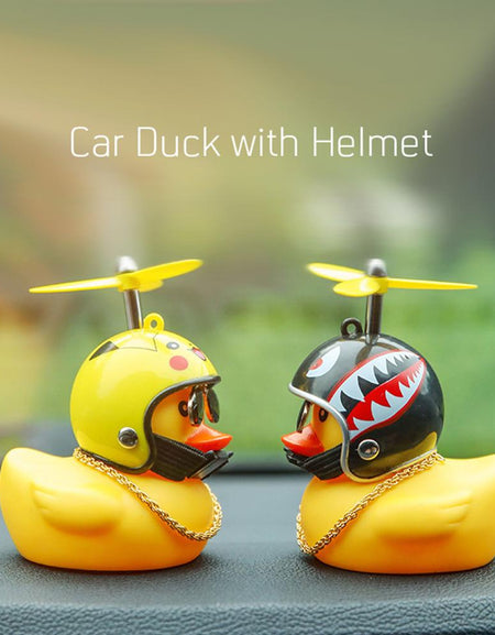 Modern distinctive duck with a fun wind helmet Yellow duck suitable for all kinds of cars