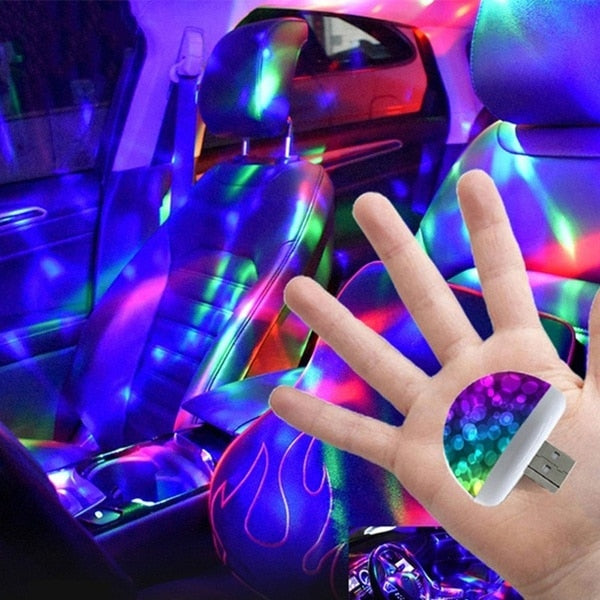 The interior lighting kit of this USB LED car is colorful and eye-catching